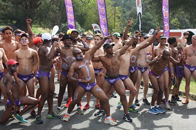 Runners pose as race is about to begin